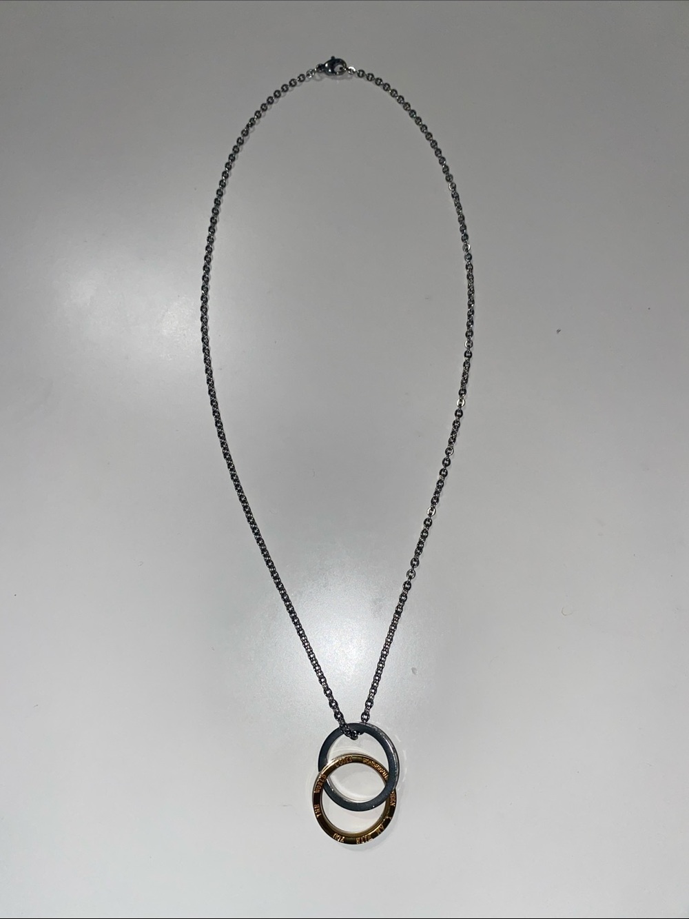 Eternal Love Gold Silver Rings Chain Necklace